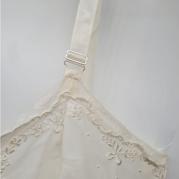 Vintage Satin Lace Slip Dress Adjustable Ribbon Straps Fairycore‎ Layering Piece - Picture 6 of 8
